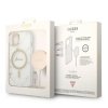 Zestaw Guess GUBPP14SHMEACSH Case+ Charger iPhone 14 / 15 / 13 6,1 biały/white hard case Marble MagSafe